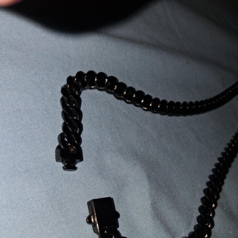 Shein Men's Black and Silver Jewellery